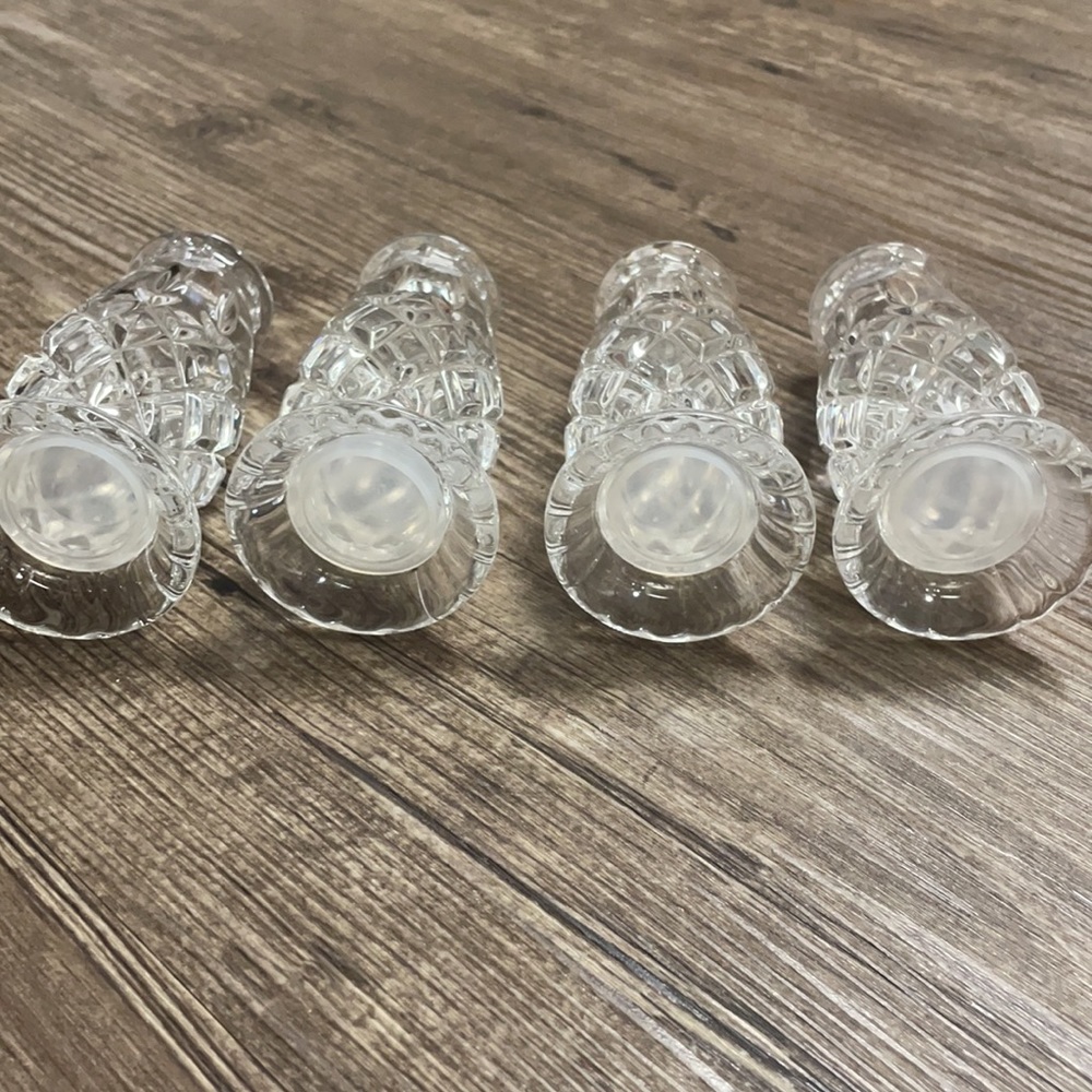Gorgeous Set of 3 Gorham Cut Crystal Salt and Pepper Shakers - Picture 6 of 7
